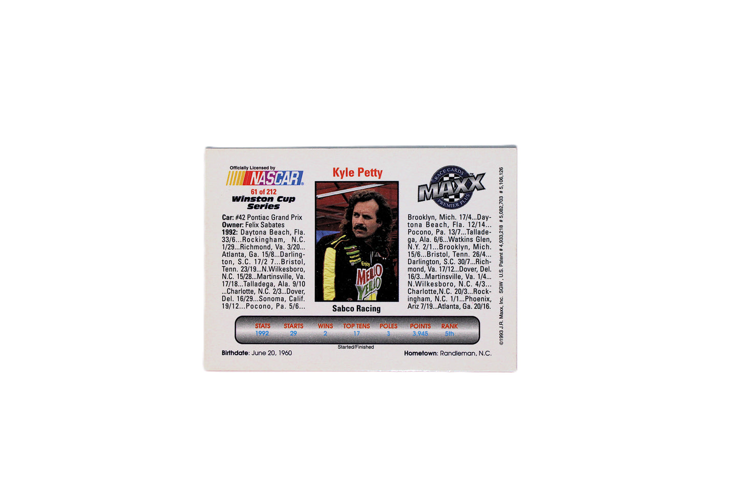 1993 Kyle Petty Trading Card